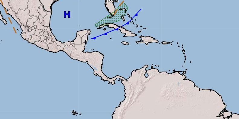 Frente frío débil afectará el Golfo de Honduras, sin ingresar al país