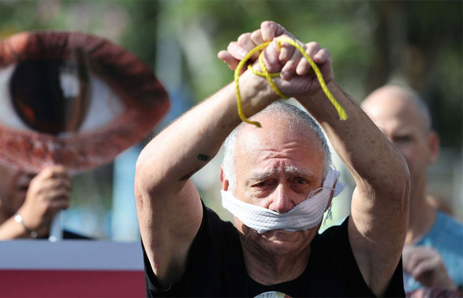 Manifestación por la liberación de rehenes