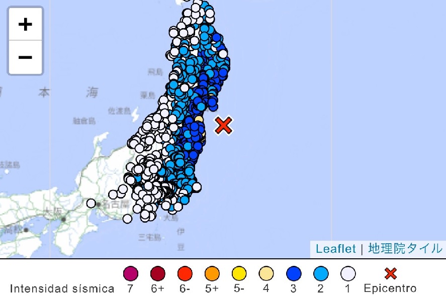 Un terremoto de magnitud 6 sacude la costa japonesa frente a Fukushima